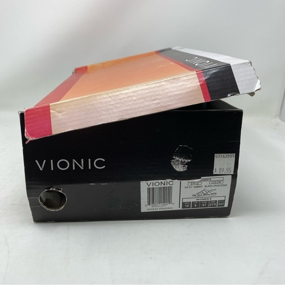 Vionic Amber Black Crocodile - Women's Adjustable Slide Sandal - Orthaheel WIDE - Picture 7 of 7